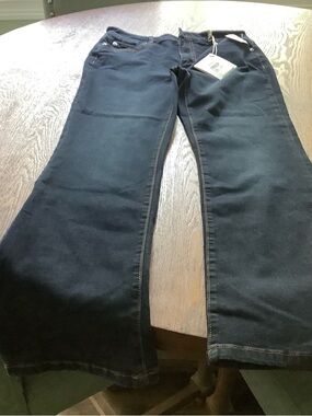 Tahari Dark Blue Wide Leg Jeans